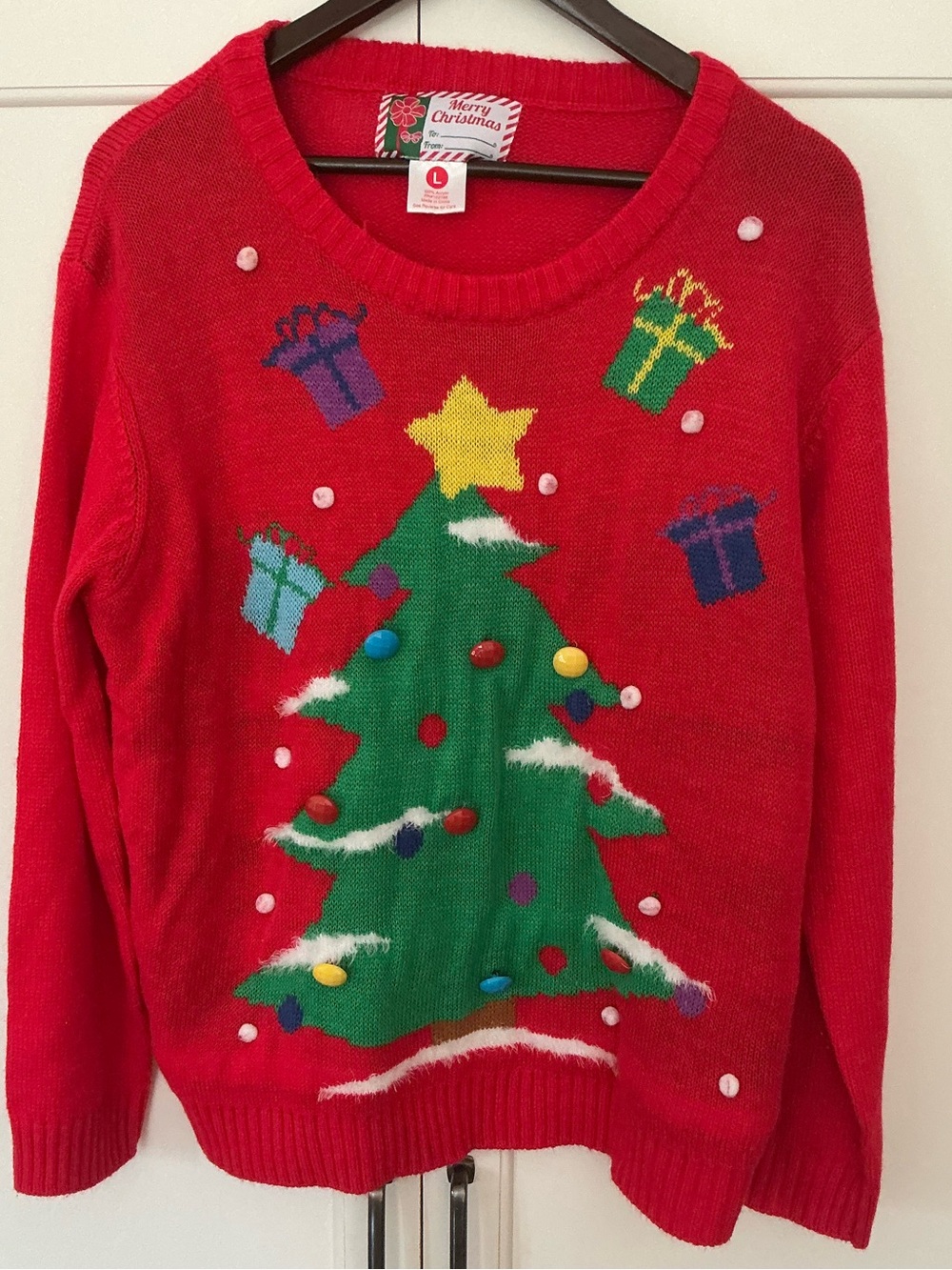 Ugly Christmas Sweater 3D Sz L